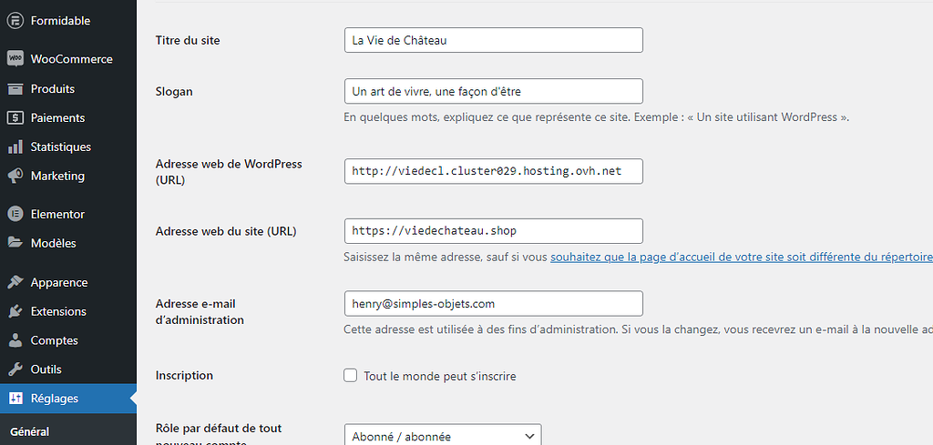 Wordpress installé avant certificat SSL - Domaines et Hébergements ...